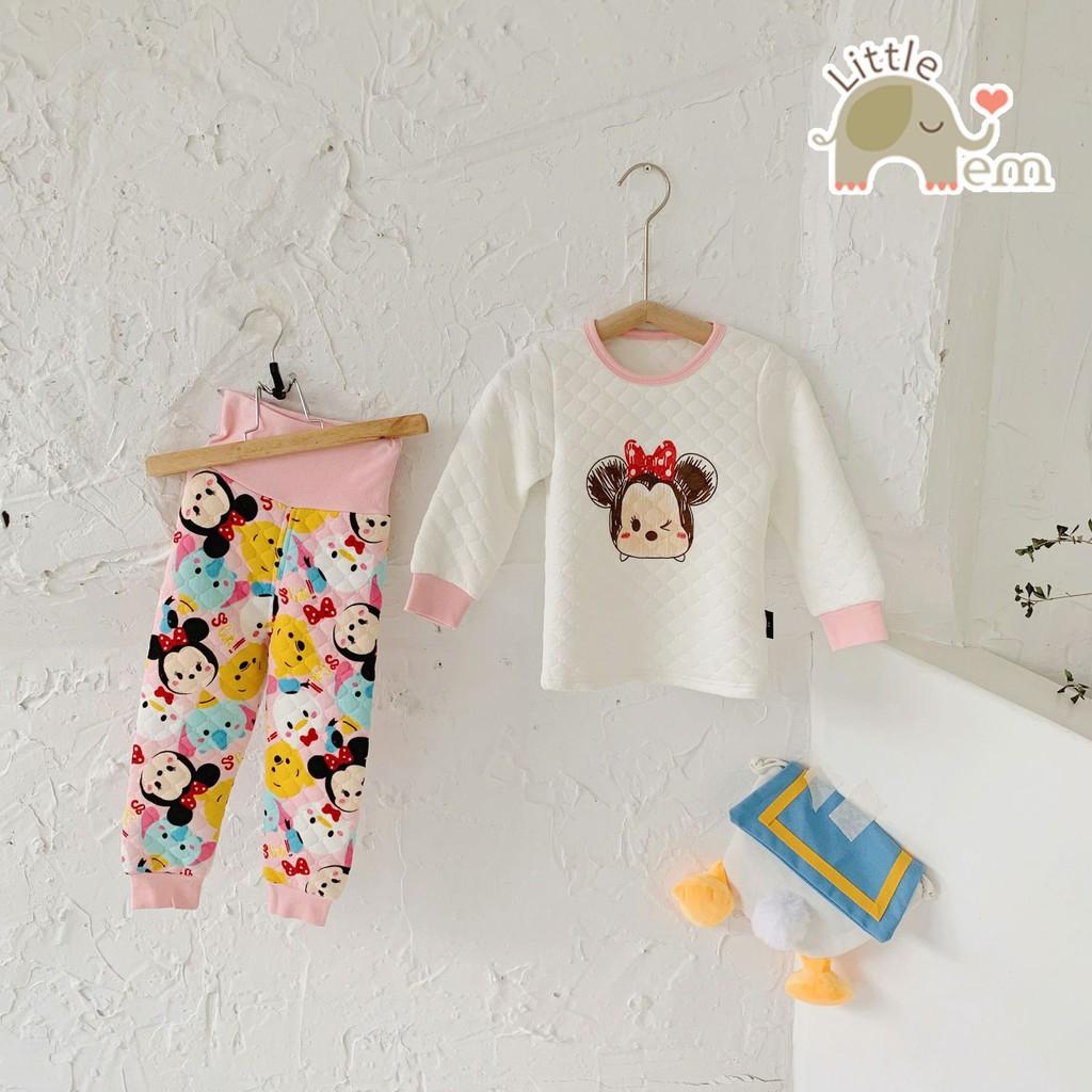 Bộ đồ bé trai/ bé gái Cotton xuất Nhật chần bông