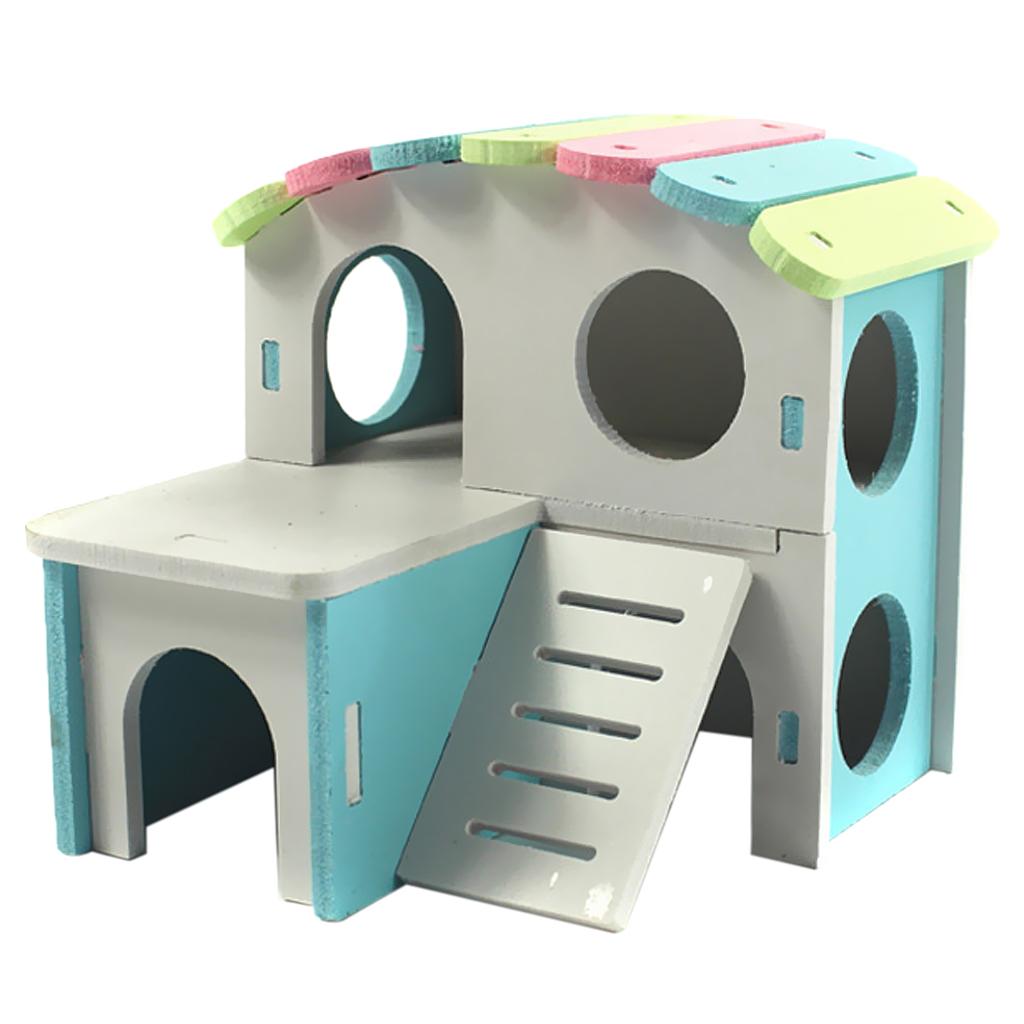 Hamster Hedgehog Mouse Guinea Pig Bed House Cage Ladder Exercise Toy Pink