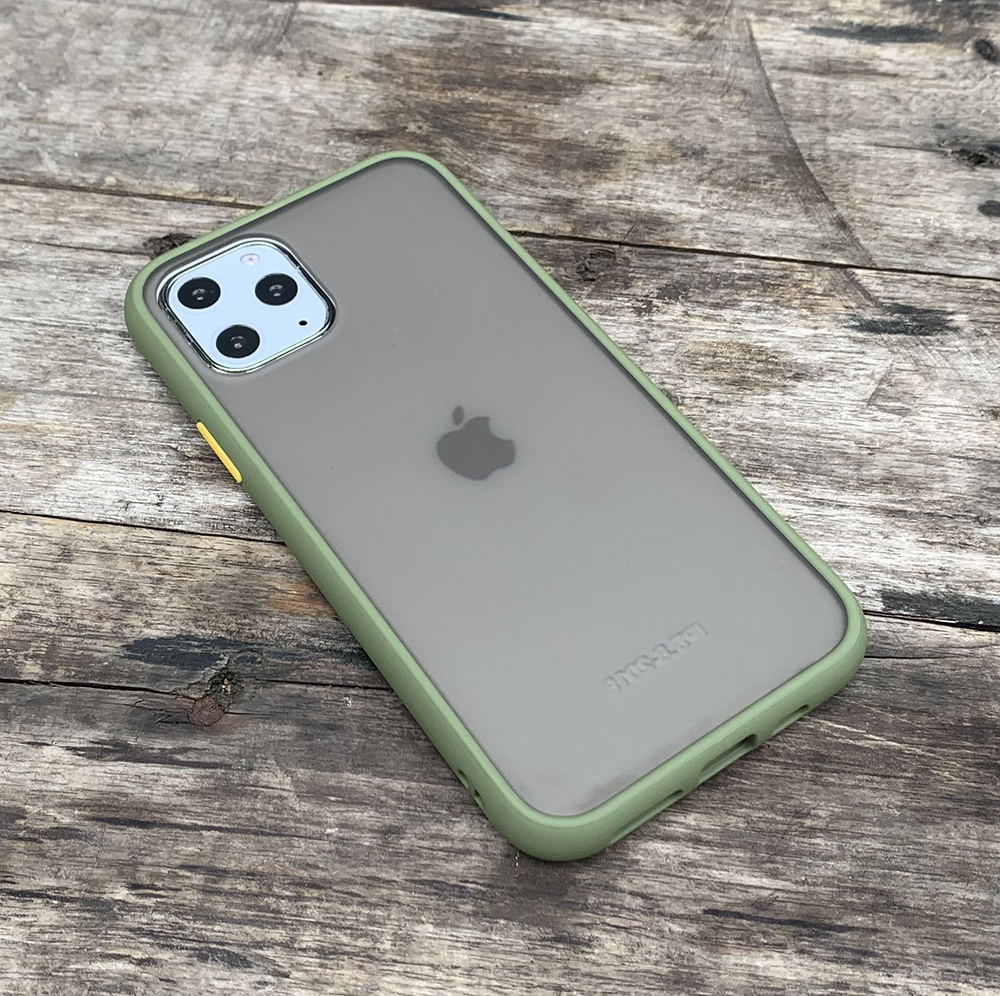 Ốp lưng chống sốc dành cho iPhone 11 Pro nút màu vàng - Màu xanh