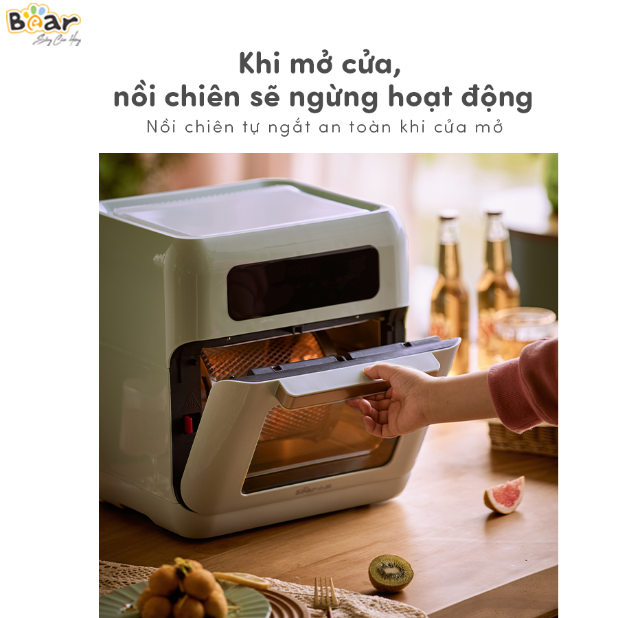 Nồi chiên không dầu Bear 10L QZG A15V1 - Làm nóng bằng không khí, nướng đối lưu - Hàng nhập khẩu