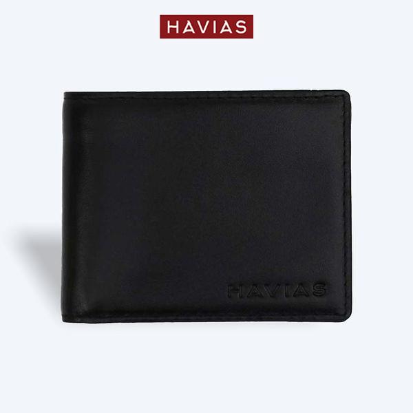 Ví ngắn Venus2 Handcrafted Wallet HAVIAS - Đen Trơn