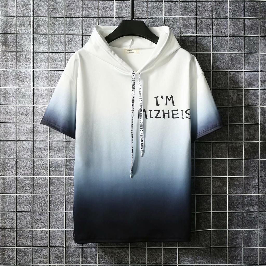 Áo Hoodie Ngắn Tay Form Rộng Phong Cách Năng Động Cá Tính Dành Cho Nam