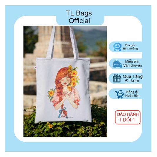 Túi Tote, Vải Canvas TL Nhiều Mẫu Mã Xinh Xắn, Chuẩn Phong Cách Basic, Chất Liệu Vải Bố