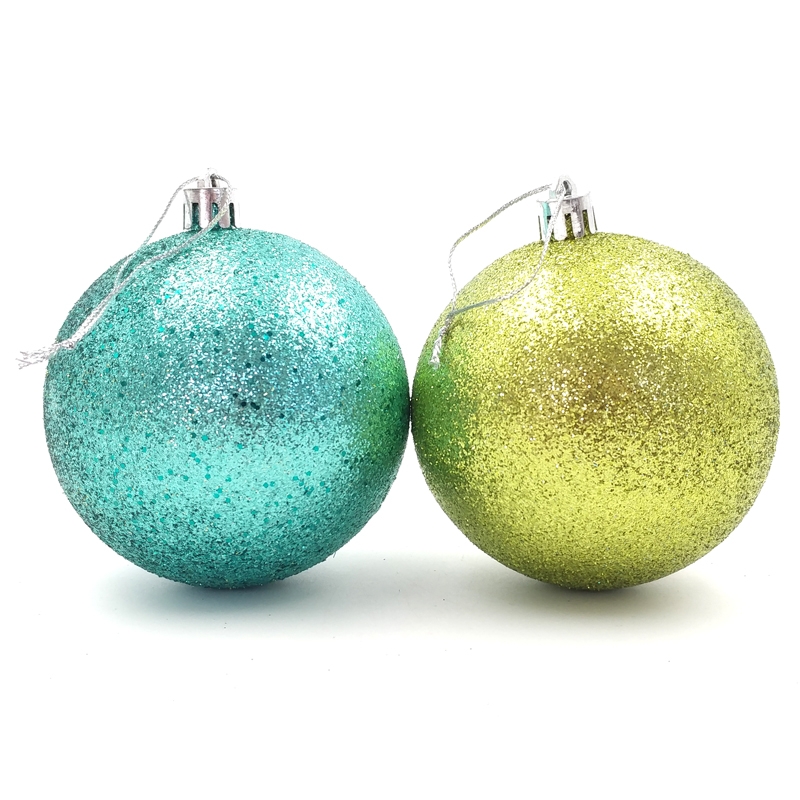 Bộ 30 Trái Châu Bóng 2 Tone Trang Trí Giáng Sinh 80 - Màu Xanh Lá-Vàng