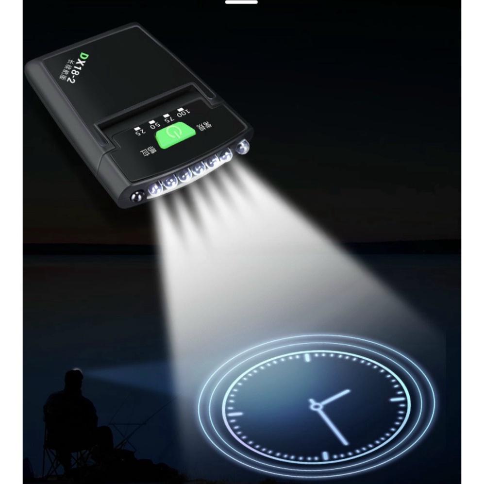 Đèn led 6 bóng điều chính độ sáng có kẹp gắn mũ chống nước