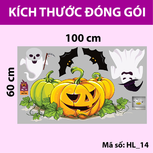 DECAL TRANG TRÍ HALLOWEEN COMBO SỐ 4