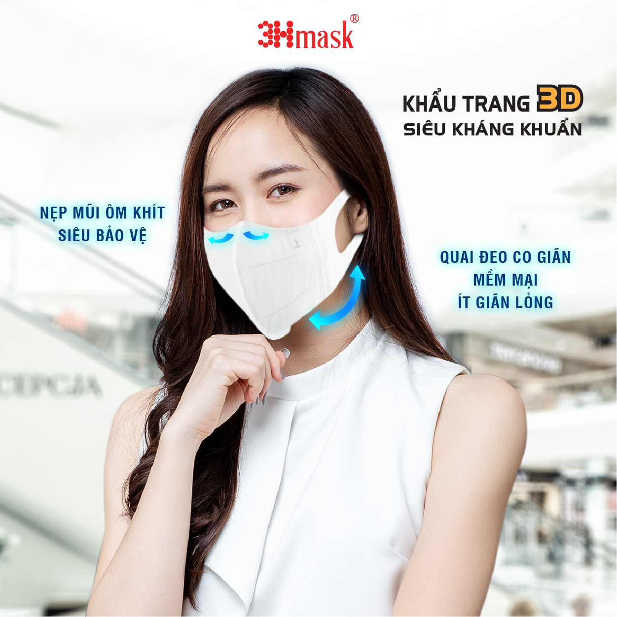 [Giá sỉ] Set 30 khẩu trang 3D 3Hmask chống bụi mịn, kháng khuẩn 99%, công nghệ Nhật Bản cao cấp