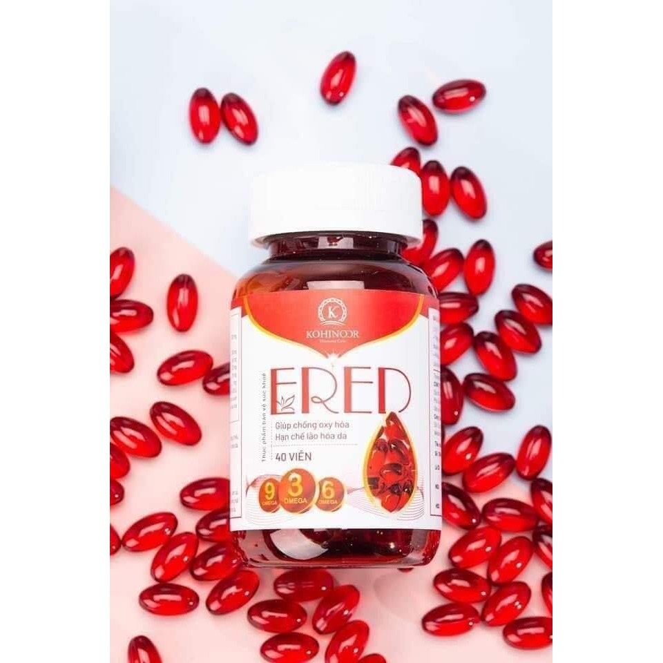 Vitamin E đỏ Ered (40 viên) -Hỗ Trợ Làm Đẹp Da, Ngăn Lão Hoá Da, Mờ Thâm Nám, Tặng Kèm Cột Tóc Ngẫu Nhiên