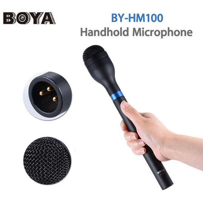 Hình ảnh Micro thu âm phỏng vấn BOYA BY-HM100 hàng chính hãng.