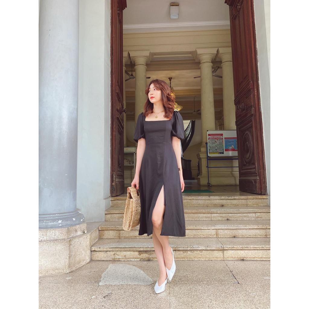 Đầm đen xẻ tà Ananto dress - little black dress Gem Clothing SP060373