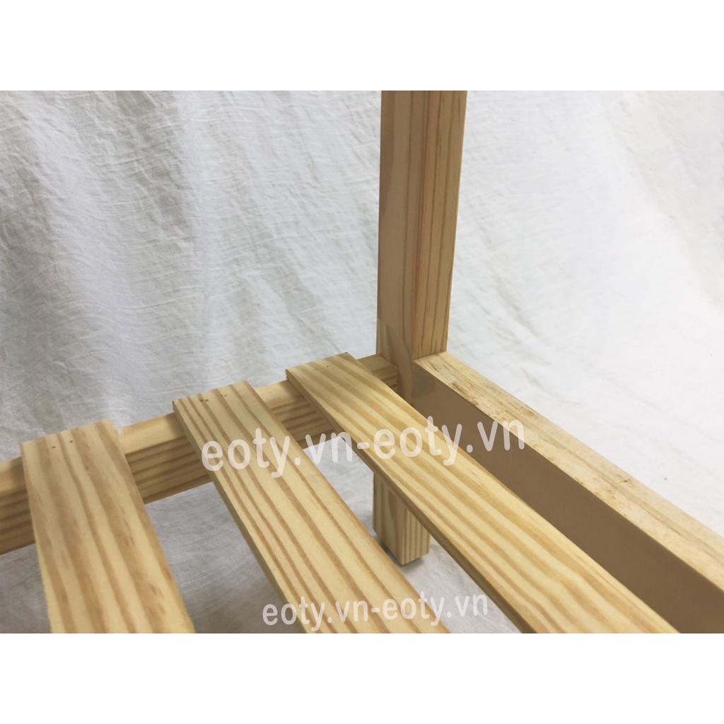 Kệ tab đầu giường gỗ thông mặt ván - kệ gỗ vuông 2 tầng đa năng Eotygroup
