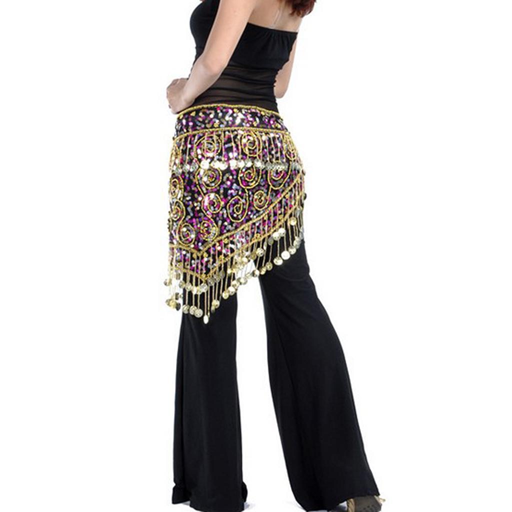 Belly Dance Hip Scarf Belt, Belly Dancer Costume, Sequin  Scarf,  Belt