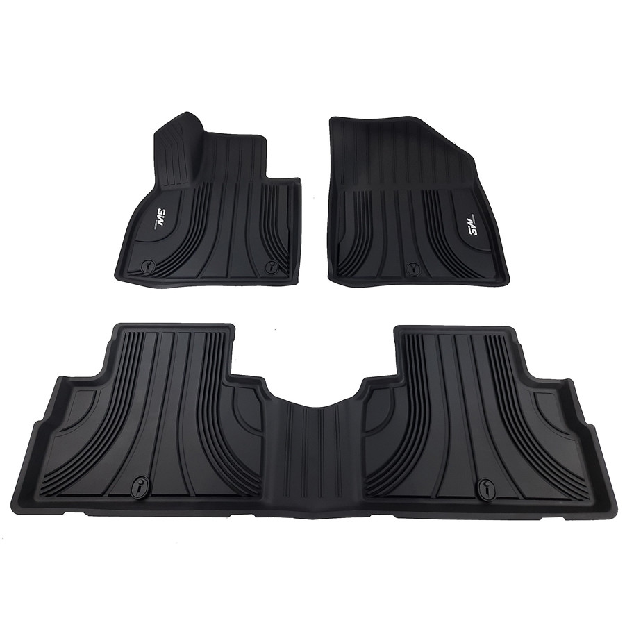Thảm lót sàn xe ô tô  Hyundai Palisade 2020 Nhãn hiệu Macsim 3W chất liệu nhựa TPE đúc khuôn cao cấp - màu đen