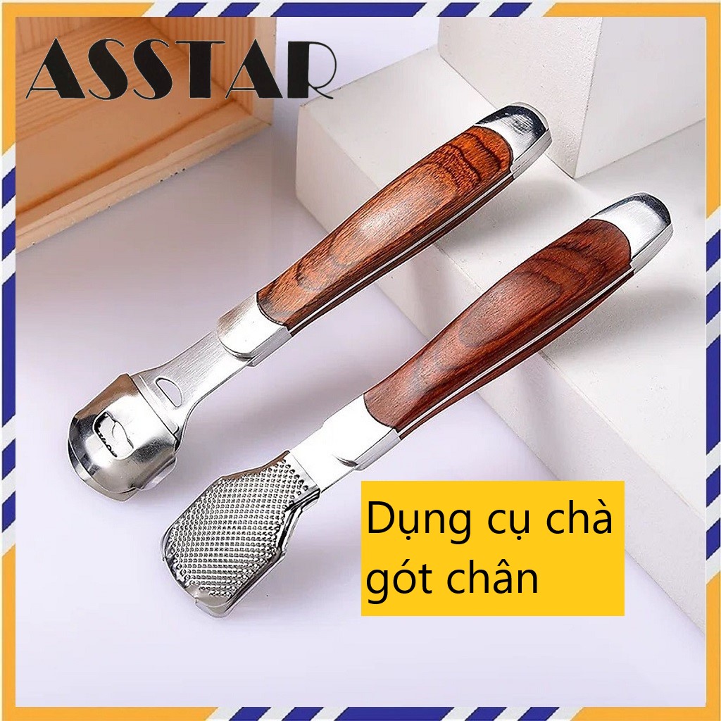 Dụng Cụ Chà Gót Chân, Mài Gót Chân, Tẩy Da Chết Bằng Inox Cao Cấp Tặng Kèm 10 Lưỡi Dao