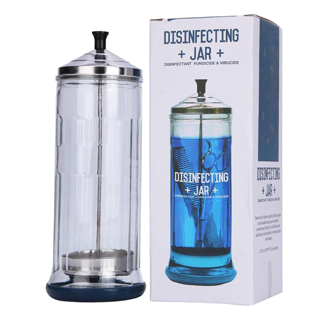 3x Disinfection Jar Sanitizer Bottle Cup for Barber Shop Nipper Manicure