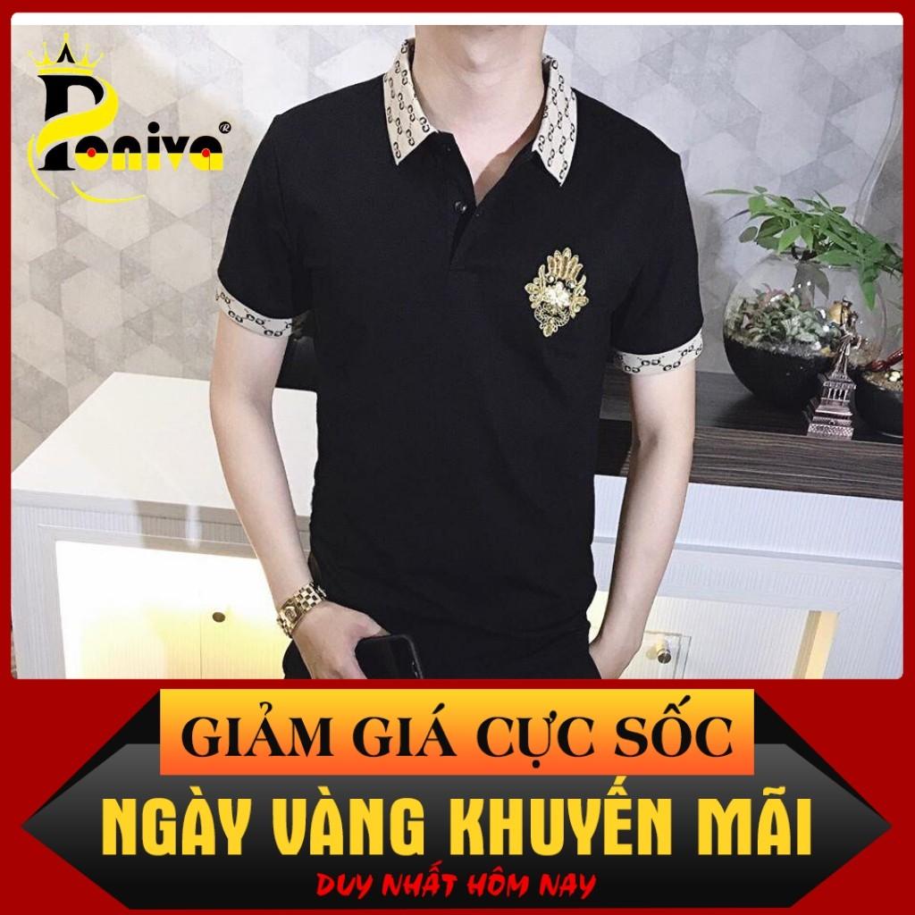 Hình ảnh Áo Thun Nam Viền Cổ Phối logo GC7777