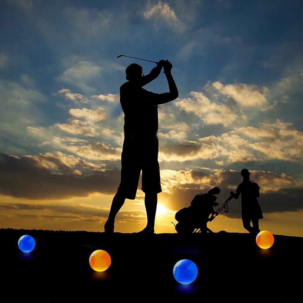 2 cái LED Bóng Golf Phát Sáng Bóng Đêm LED Bóng Golf Bóng Golf Phát Sáng