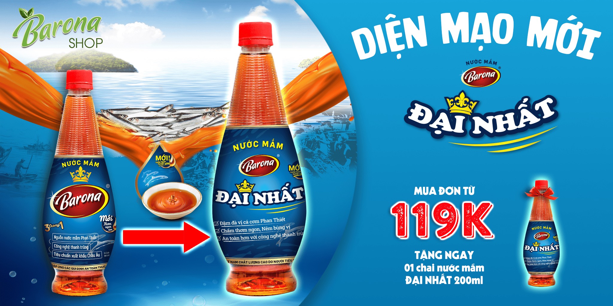 Nước Mắm Barona Đại Nhất 12 độ đạm - 200ml