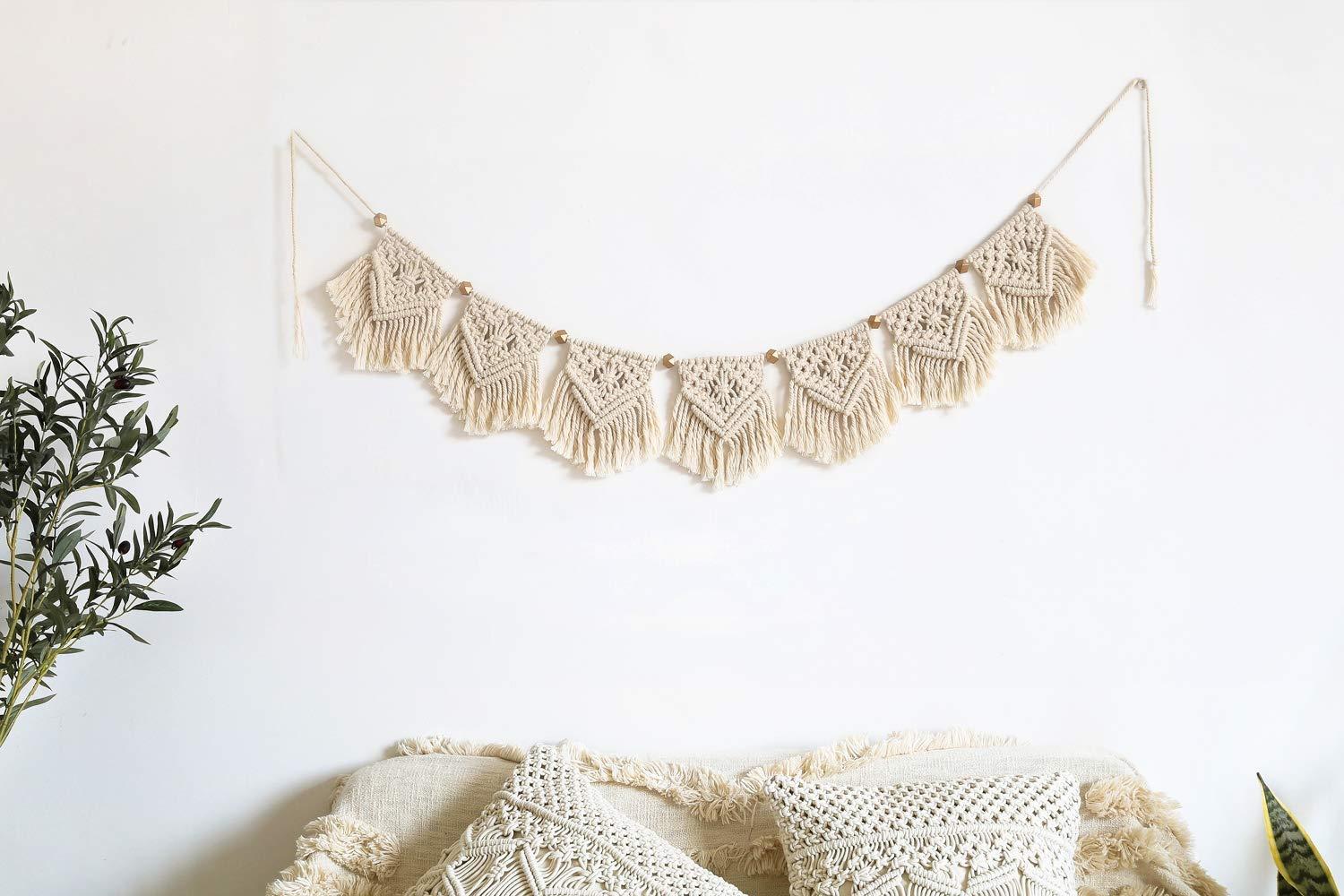 Trang trí Macrame Tường treo sang trọng Tapisserie dệt tường cho phòng khách Căn hộ Phòng ngủ Trang trí phòng cưới Trang trí nhà, 25cm x 100cm