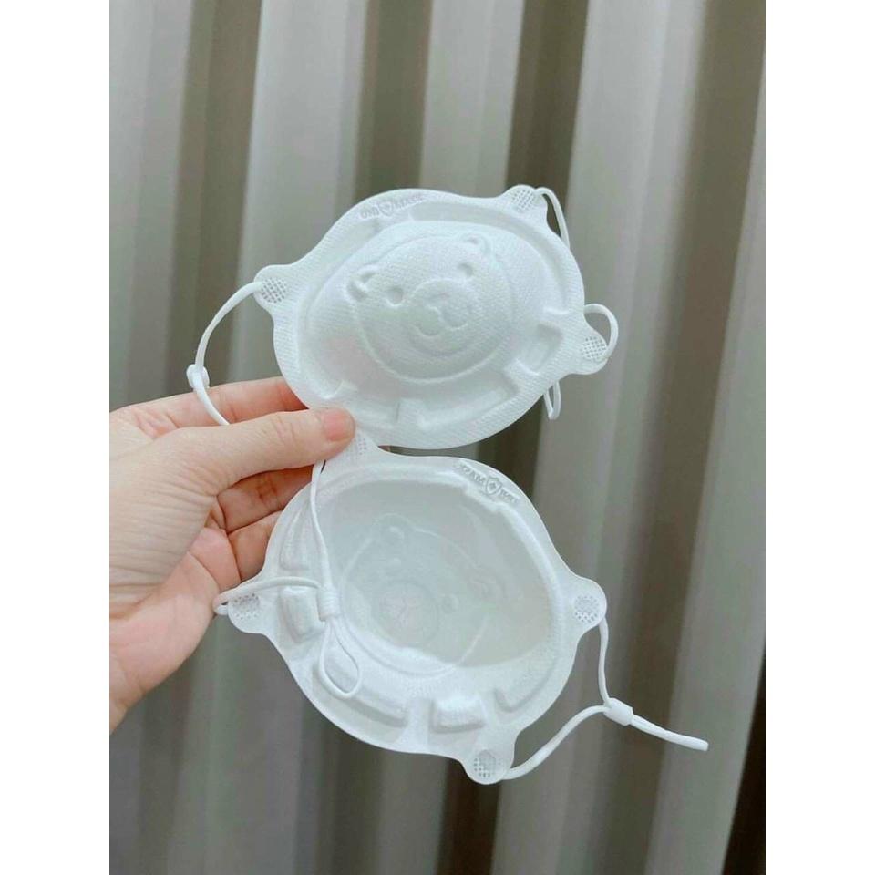 Set 3 chiếc Khẩu trang 3D hình gấu Uni Mask cho bé sơ sinh từ 0-3 tuổi