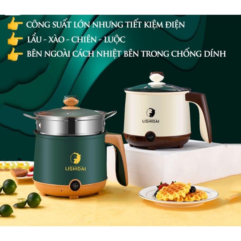 Nồi Điện Mini 2 Tầng Đa Năng Tặng Kèm Khay Hấp cho 1-2 người