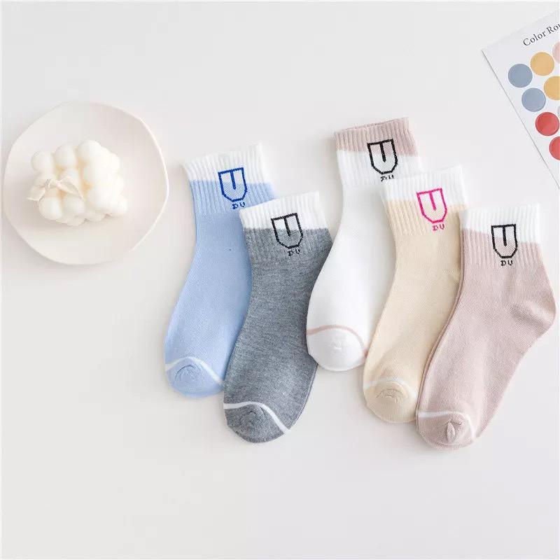 Tất Nữ ️️ SET 5 Chiếc Tất Cotton Nữ cổ cao theo phong cách Vintage Hàn Quốc ️ Tất Nữ điệu đà mã Y1