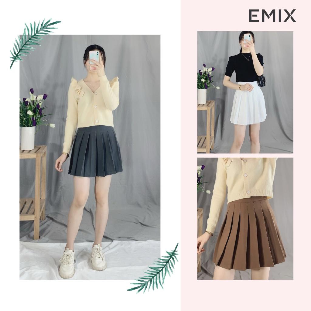 Chân váy tennis xếp ly 301 EMIX (4 màu), ulzzang, dáng ngắn, cạp cao, khóa sườn, vải tuyết mưa, ít giãn, không bai xù