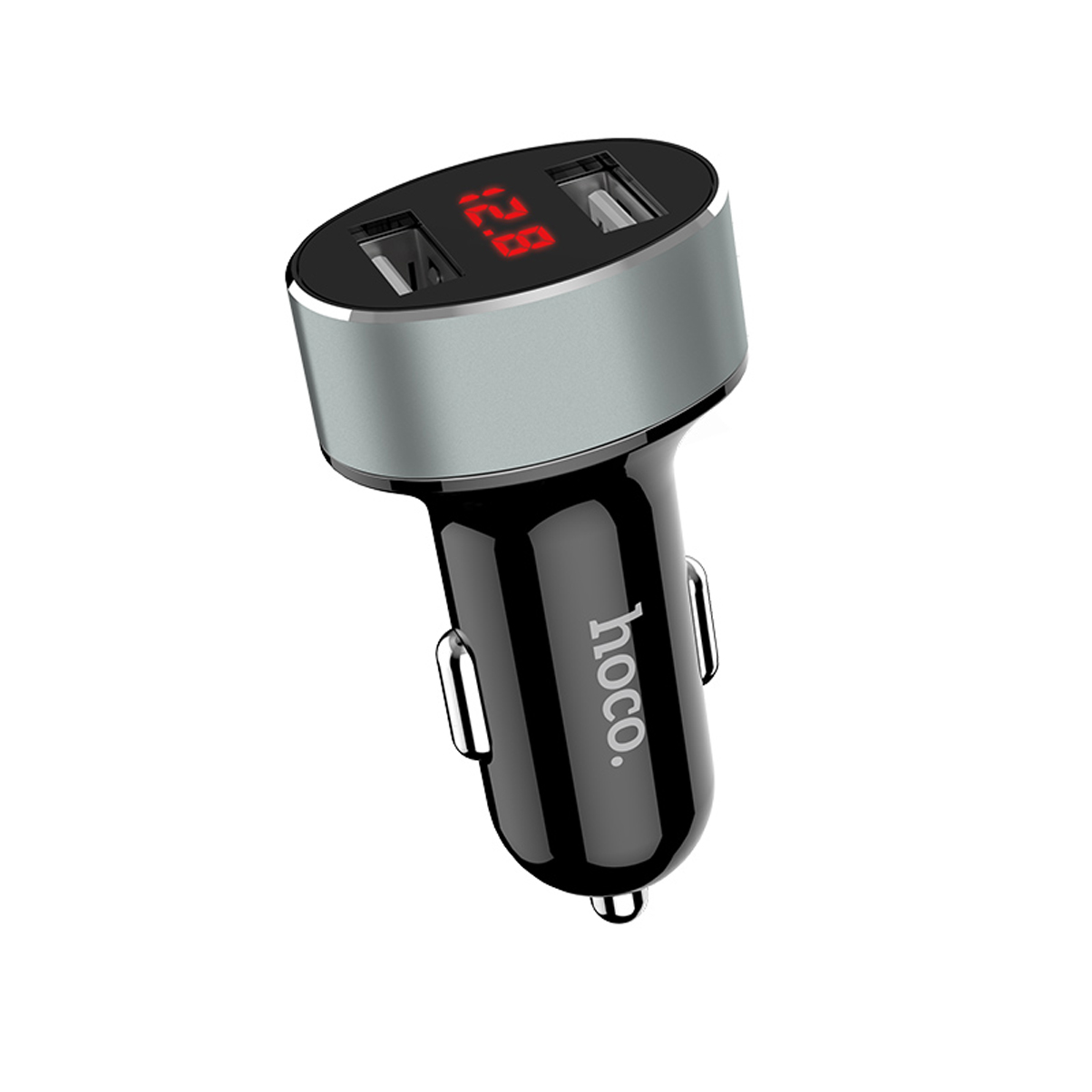 Tẩu Sạc 2 Cổng - 2.4A Cho Ô Tô Hoco Z26 - Tặng Cáp Lightning - Hàng Chính Hãng