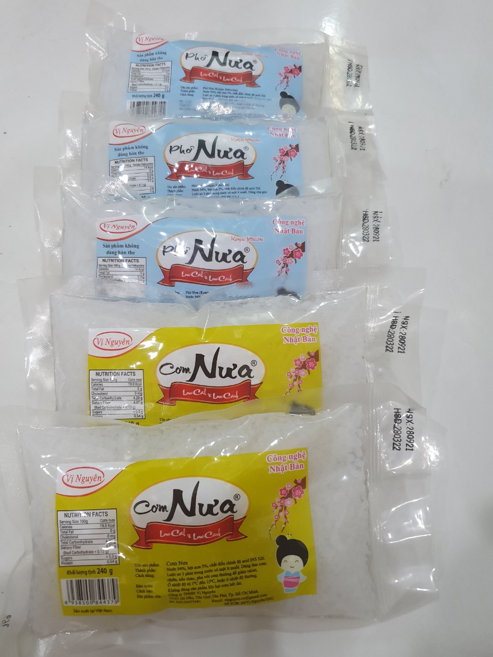 Combo 3 Gói Phở Nưa 2 Gói Cơm Nưa Vị Nguyên 240Gram