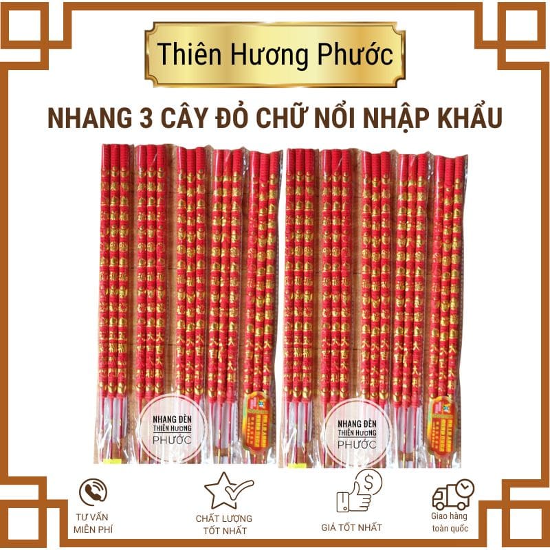 Nhang rồng 3 cây đỏ TQ  cao 40cm 30cm