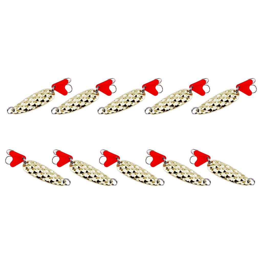 10pcs Fishing Spinner Baits Sequins Fishing Baits Replacement Gold