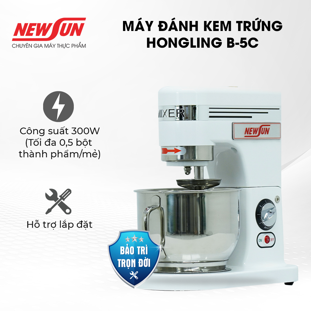 Máy đánh kem trứng NEWSUN B-5C thiết kế 3 càng chuyên dụng đa năng - Hàng chính hãng