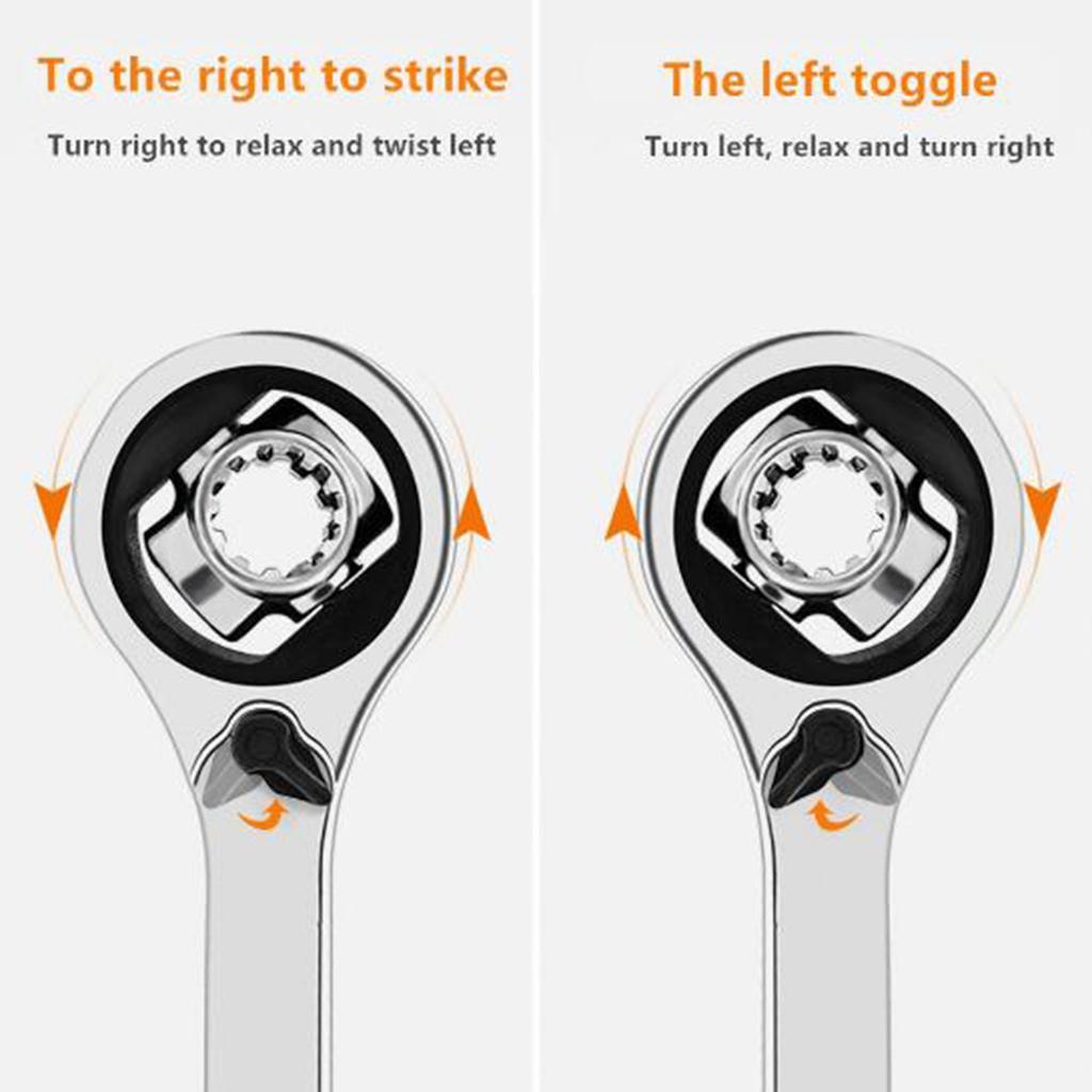 8-19mm Double End Ratchet Wrench Metric Ratcheting Combination Spanner Tool