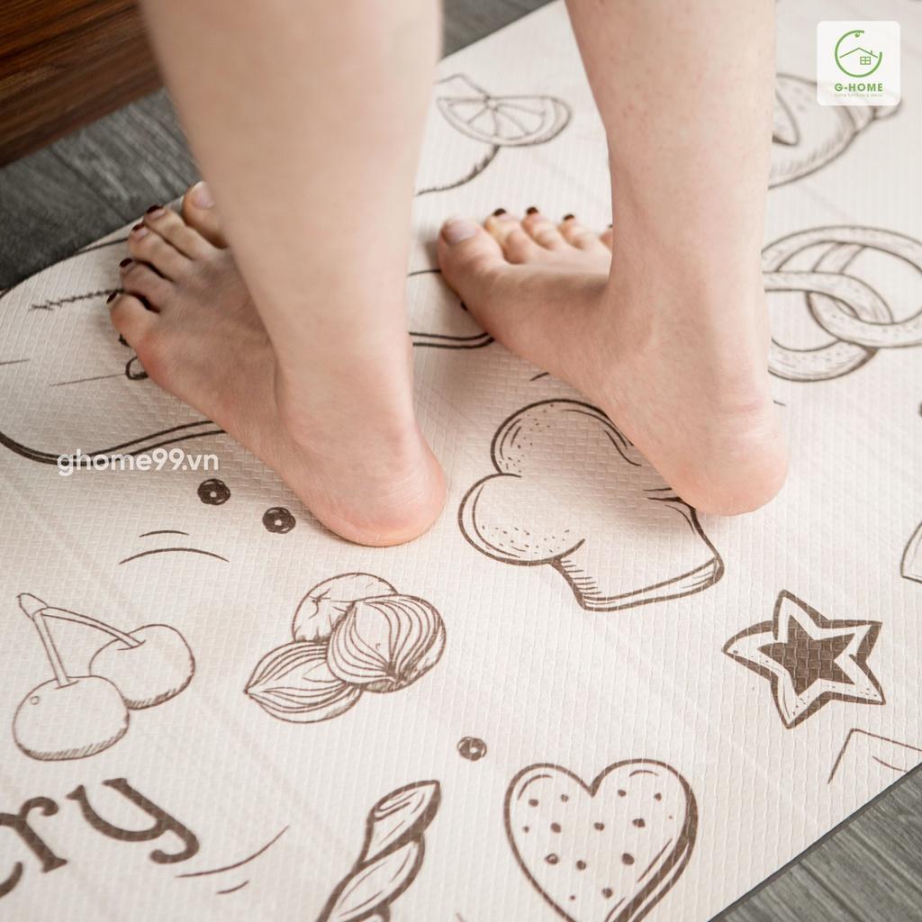 Thảm lau chân nhà bếp cao cấp Ghome, thảm bếp da 3D, không thấm nước, dầu mỡ đế cao su chống trơn trượt TB22M1