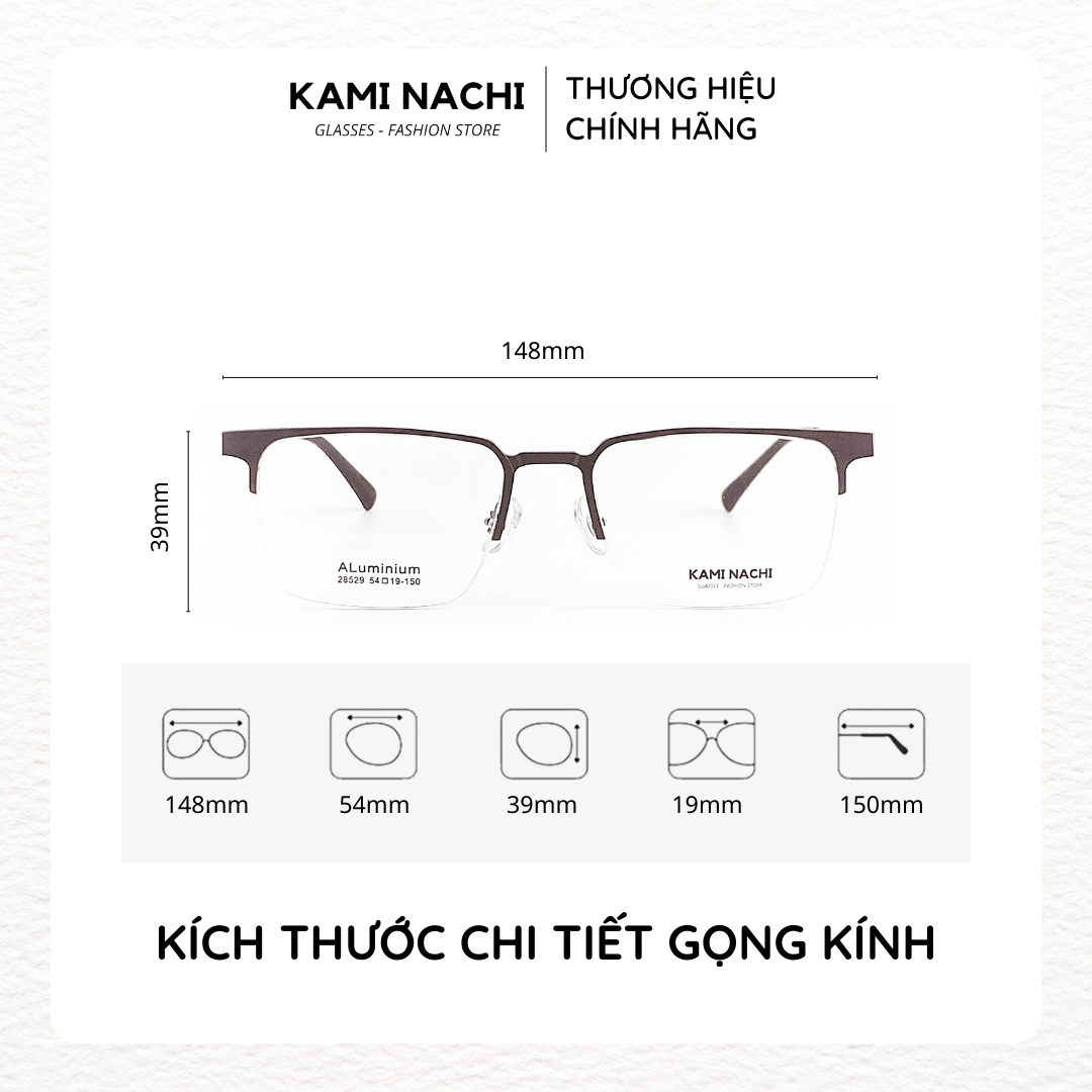 Gọng kính The Business Man phiên bản Super Alpha chất liệu Aluminum KAMI NACHI mã 28529