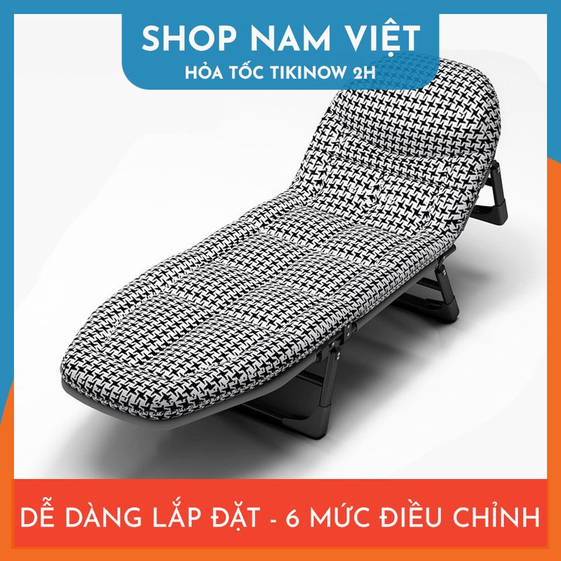 Giường Xếp 3 Chân Cho Văn Phòng, Du Lịch, 6 Mức Điều Chỉnh, Kèm Nệm - Chính Hãng NAVIVU