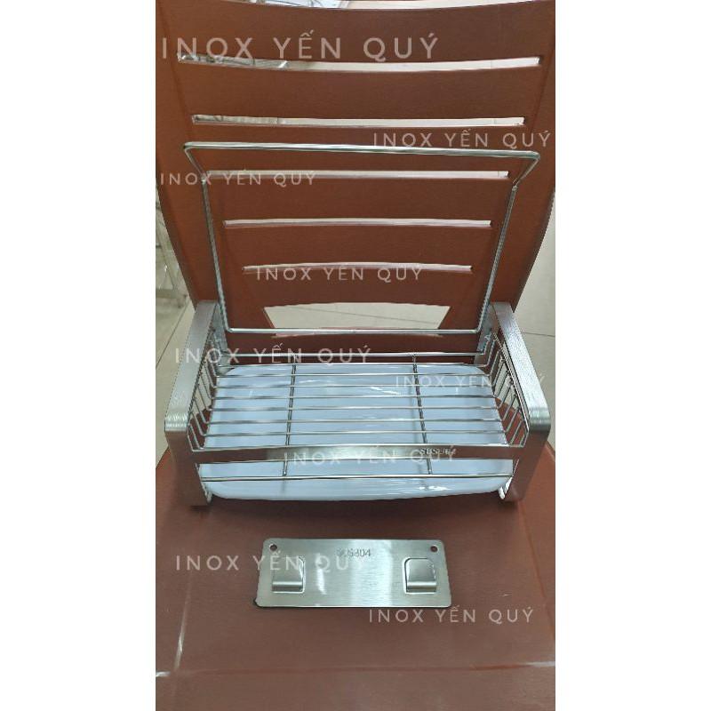 INOX304 KỆ LỚN ĐỂ CHAI RỬA CHÉN CÓ THANH VẮT KHĂN