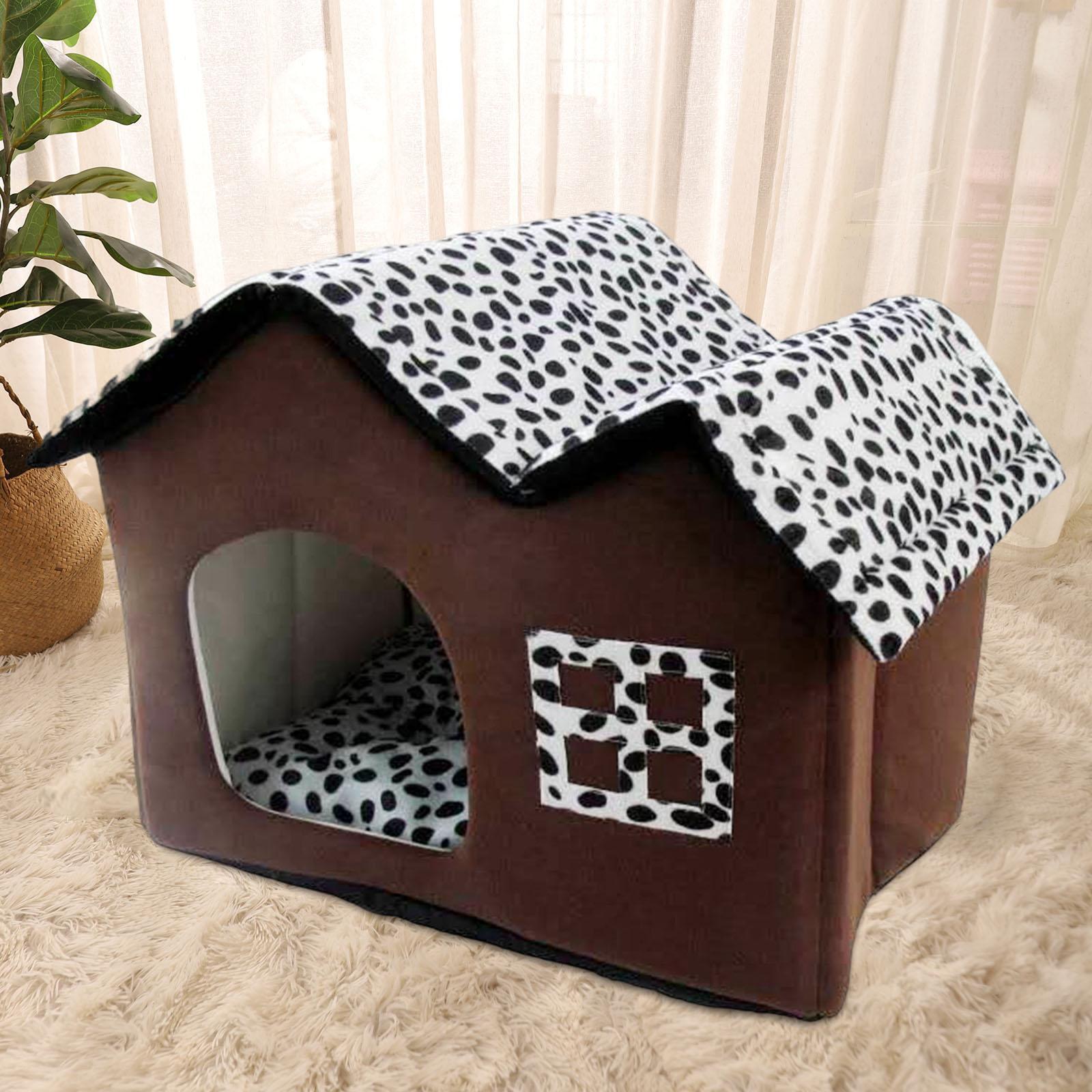 Pet Cat Bed Nest Small Dog House Washable Universal Foldable Puppy Shelter Warm Kennel Winter Cave for Indoor Outdoor Pet Supplies