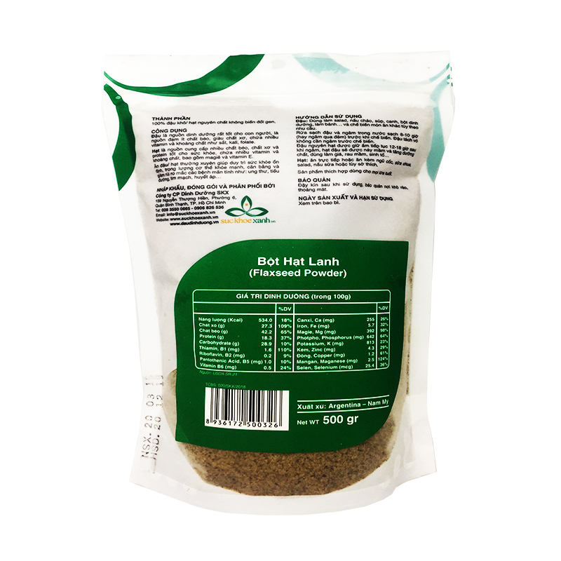 Bột hạt lanh nâu rang chín 500g