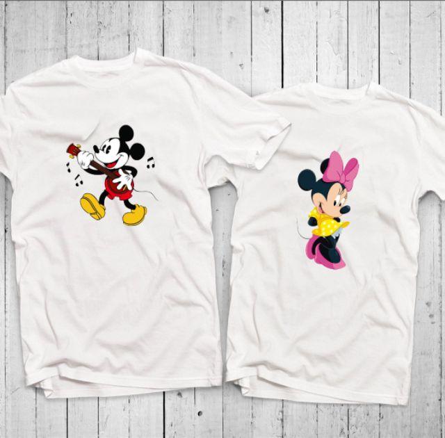 Áo đôi so cute in hình Mickey xinh xắn chất thun đẹp