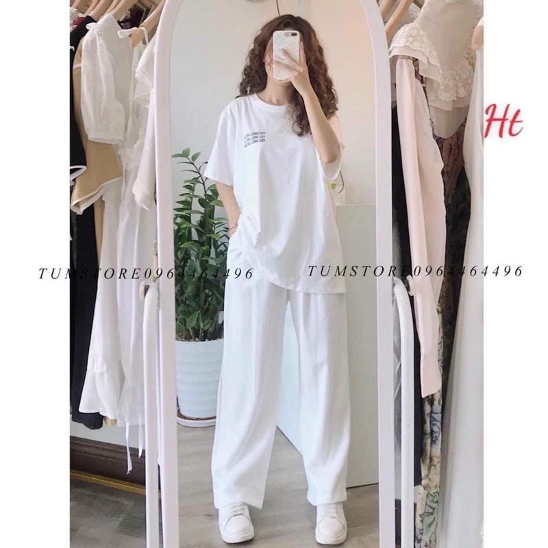 Sét áo chữ youlove quần bom trắng H2U467