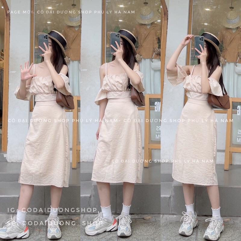 Set áo đũi trễ vai 68117