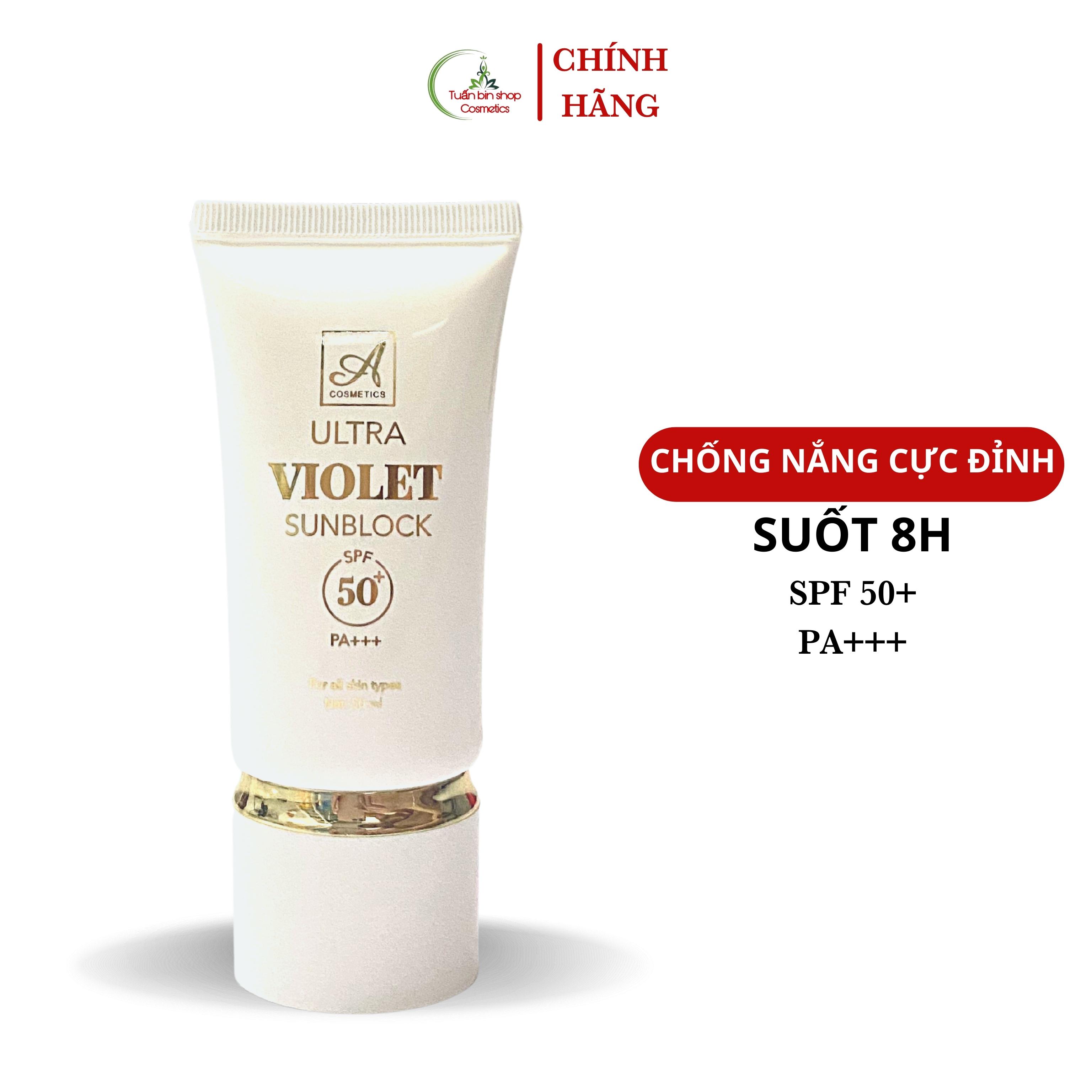 Combo dưỡng trắng da mặt, sáng da Acosmetics, kem face pháp, kem chống nắng nâng tone kiềm dầu ultra violet 70g