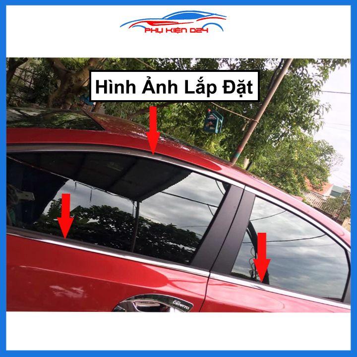 Bộ nẹp viền chân kính cong kính Kia Cerato 2019-2021 Inox sáng bóng chuẩn form xe