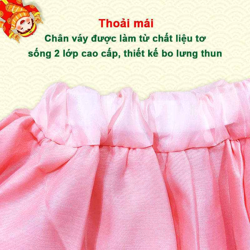 Áo dài bé gái 8-20kg chất tăm nhung cao cấp Baby-S, Áo dài cách tân cho bé họa tiết hoa nhí tay bồng xinh xắn – SAD007