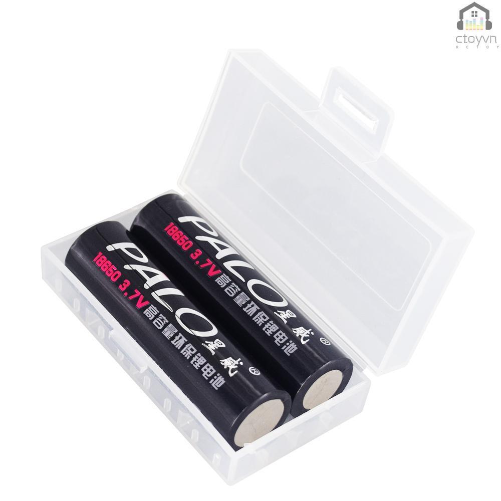 1 hộp nhựa trong suốt đựng pin 18650 chất lượng cao 2 18650