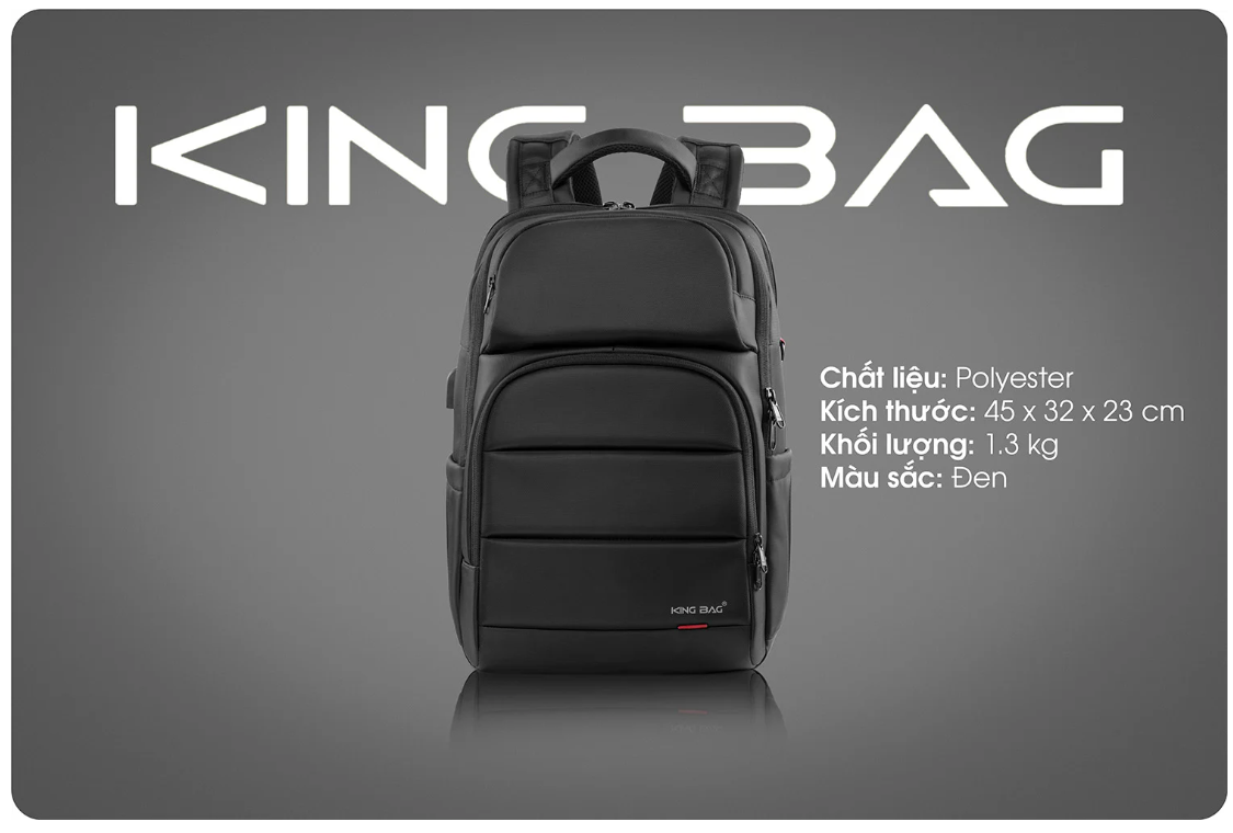 Balo Laptop 15.6 Inch Du Lịch Cao Cấp KINGBAG MARCUS - Hàng Chính Hãng