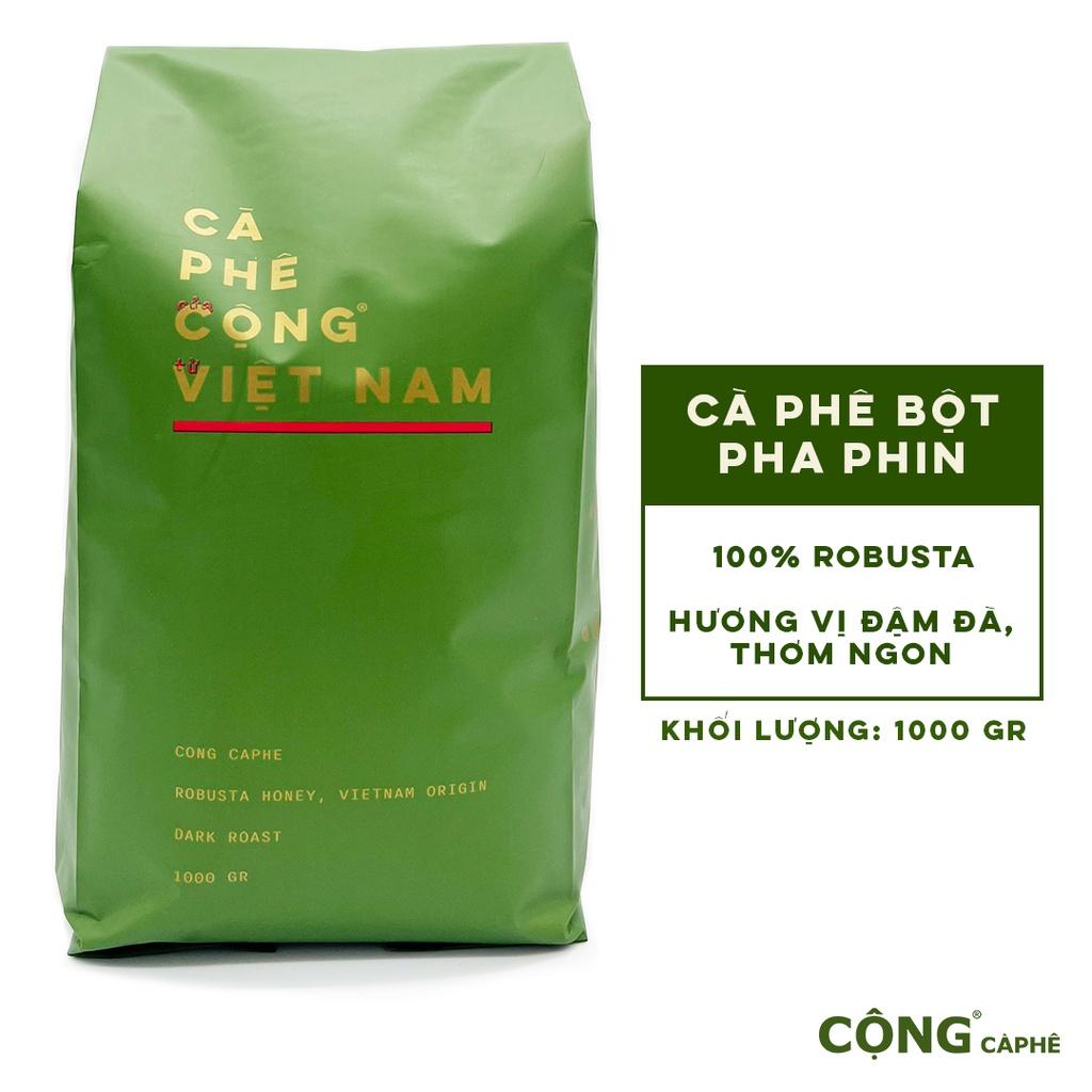 Cà phê bột rang xay Robusta Cộng Cà Phê 1kg