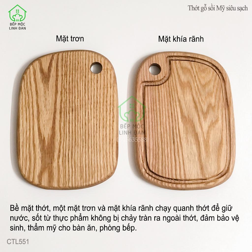 Khay/thớt gỗ sồi Mỹ siêu sạch_Kiểu dáng siêu xinh (16cm x 22cm)