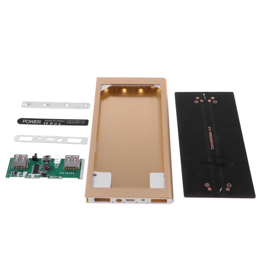 2 Pieces 2 in 1 Solar Charger Power Bank 10000mAh Battery for Phone Gold